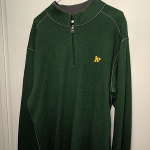New XL Cutter & Buck Oakland A's Half Zip